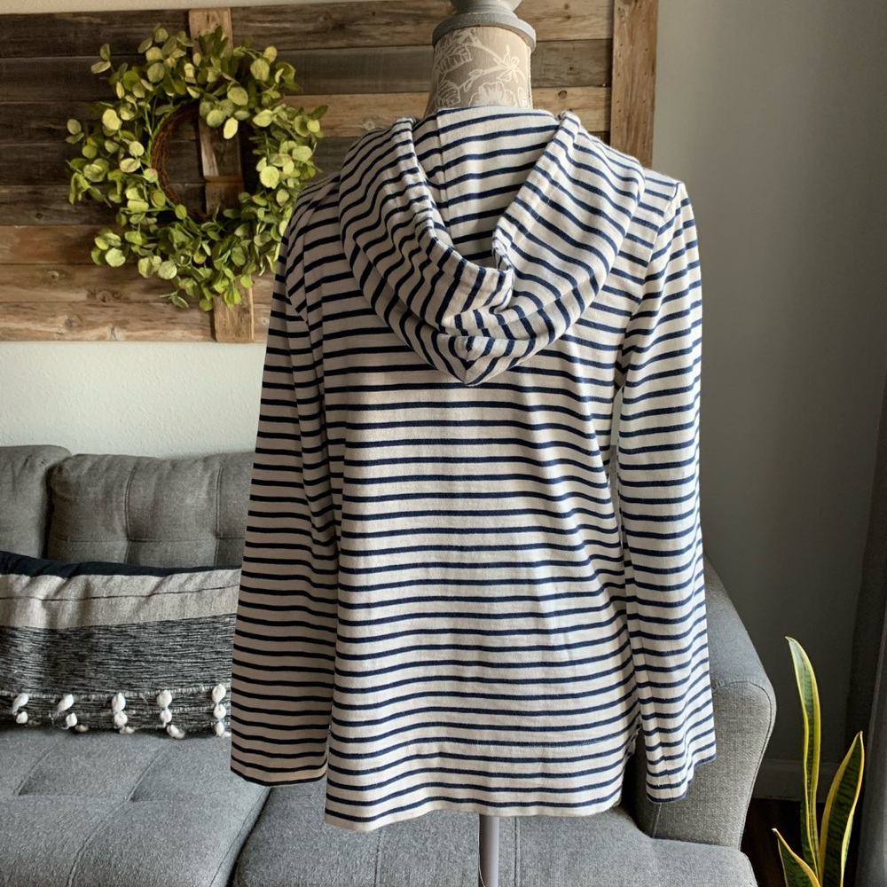 J. Crew Striped Hooded Side Zip Pullover - Picture 5 of 13